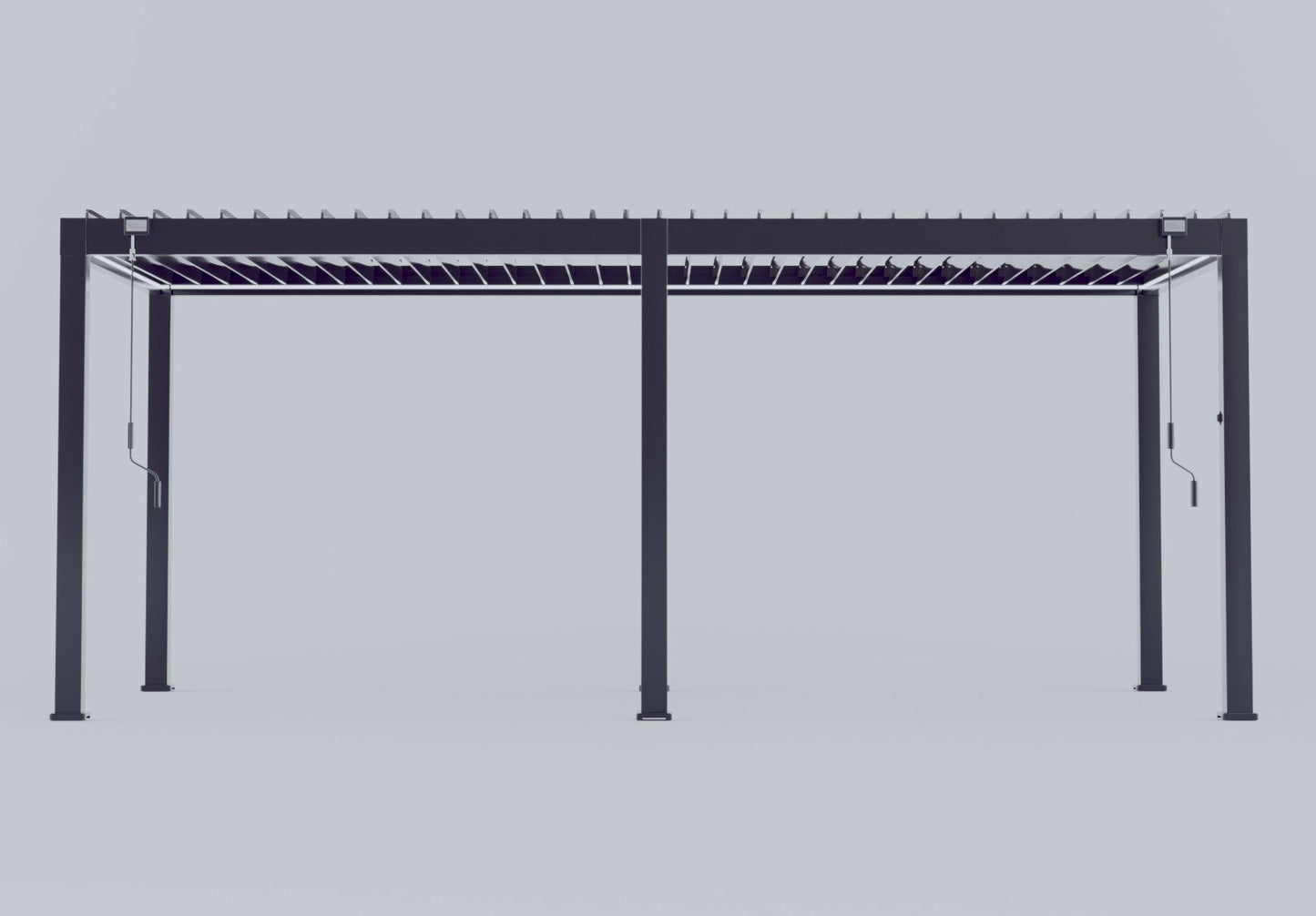 LuxShade™ 3×6m Aluminium Pergola with LEDs, Double-Layered Louvred Roof