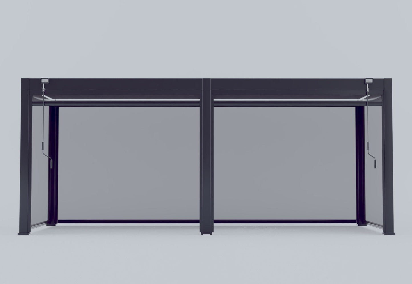 LuxShade™ 3×6m Aluminium Pergola with LEDs, Double-Layered Louvred Roof & Blinds