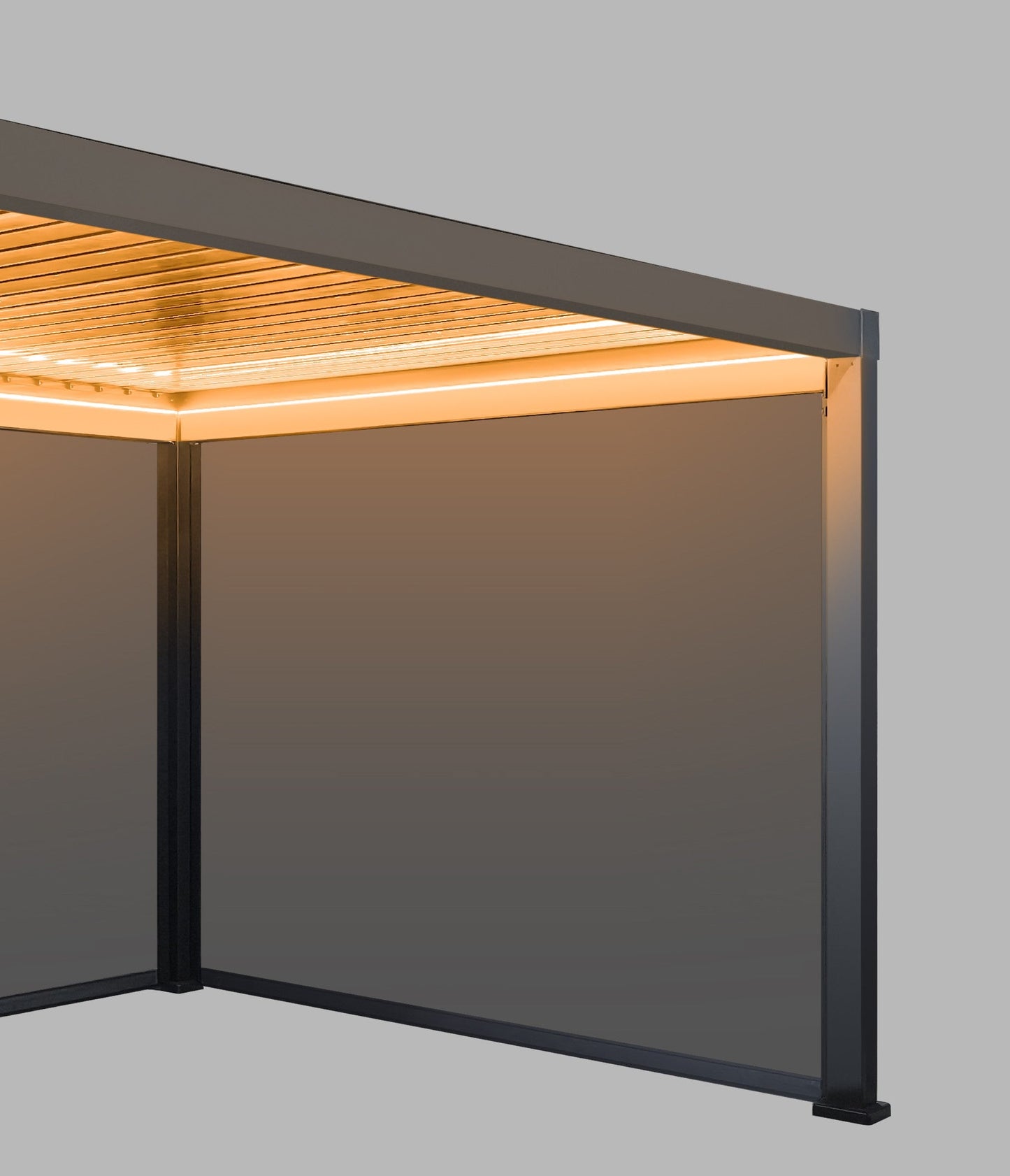 LuxShade™ 3×6m Aluminium Pergola with LEDs, Double-Layered Louvred Roof & Blinds