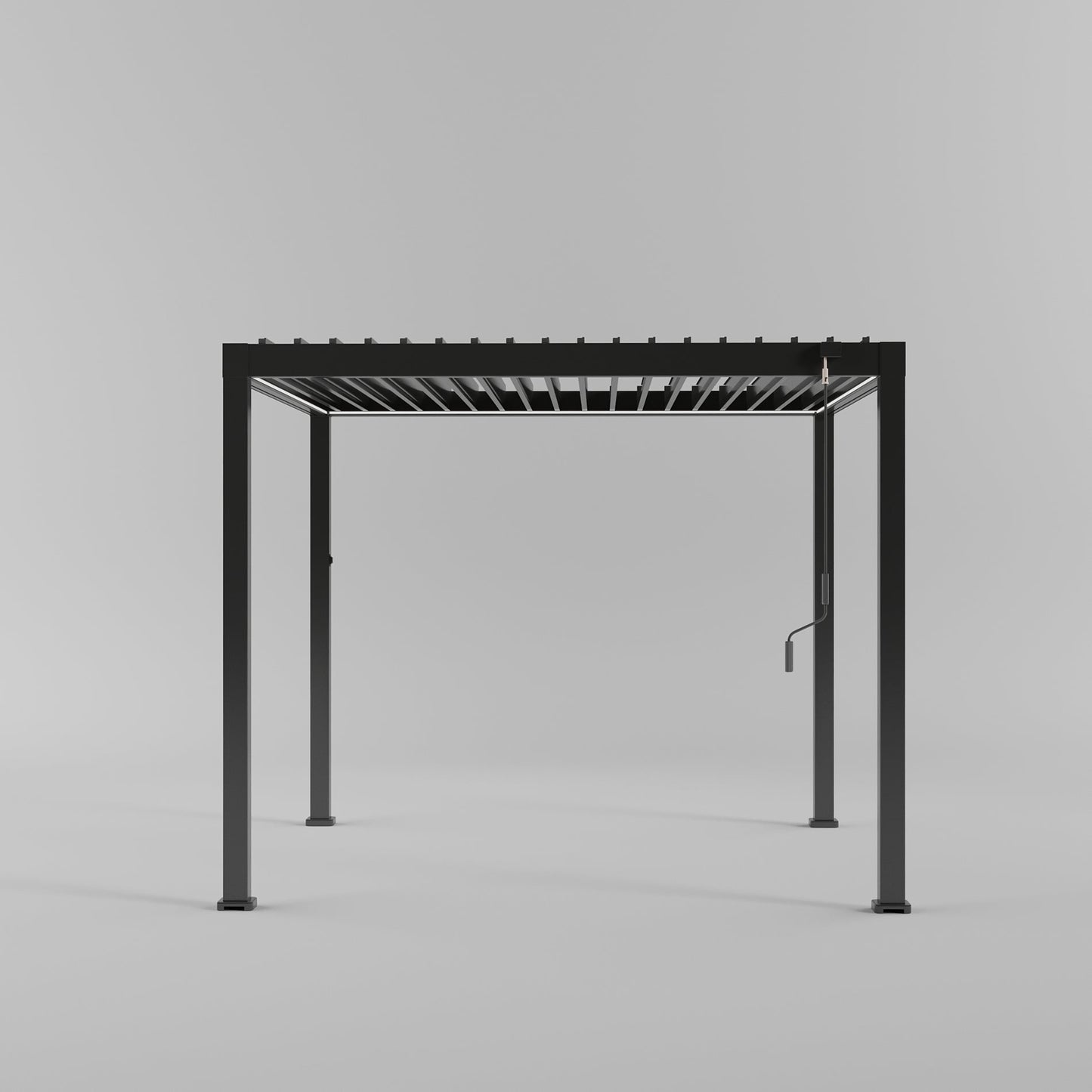 LuxShade™ 3×3m Aluminium Pergola with LEDs, Double-Layered Louvred Roof