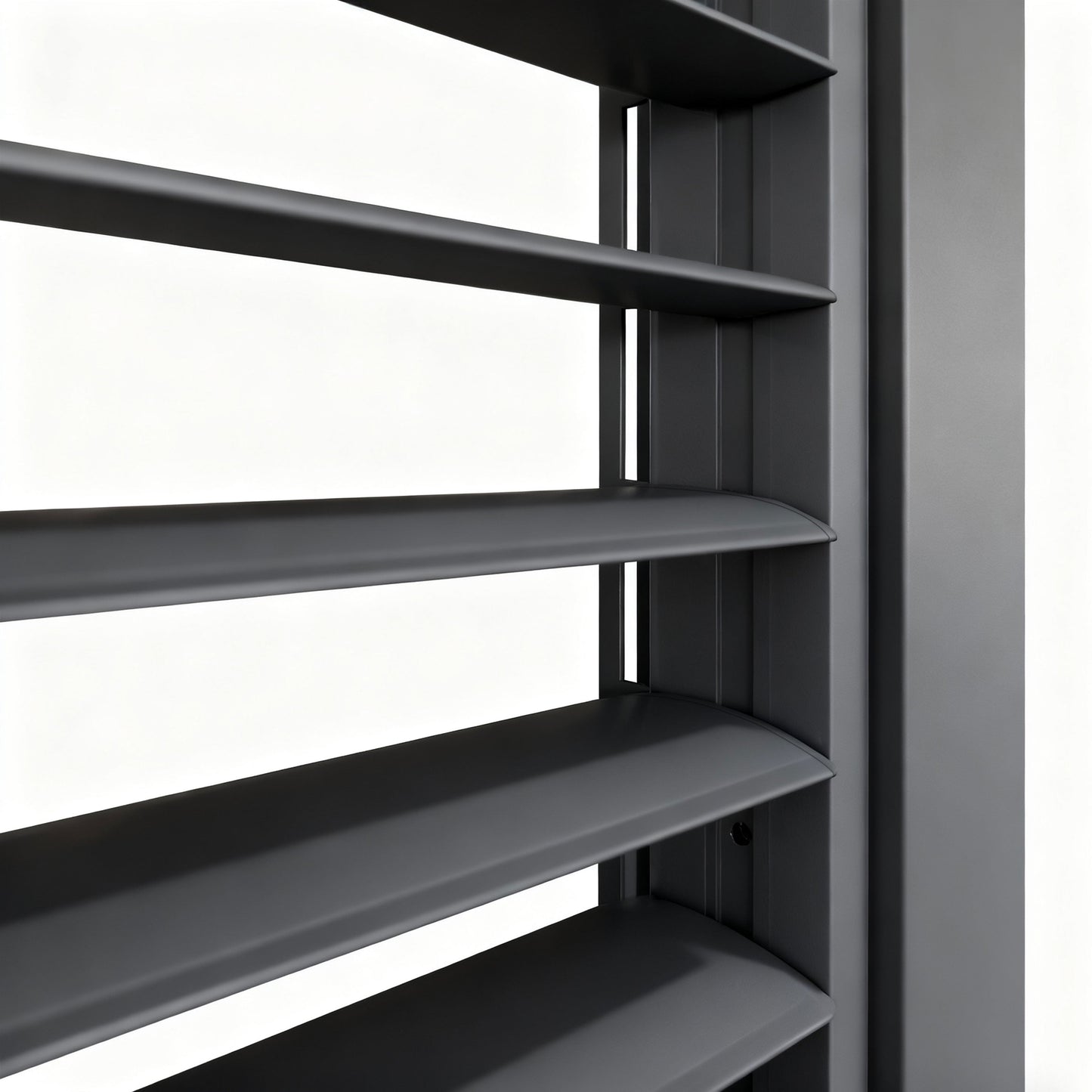 3M Aluminium Shuttered Louvre Side Wall (1m x Three Panels) in Dark Grey