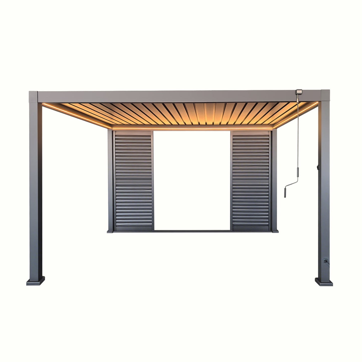 4M Aluminium Shuttered Louvre Sliding Door System – LuxShade™ Pergola