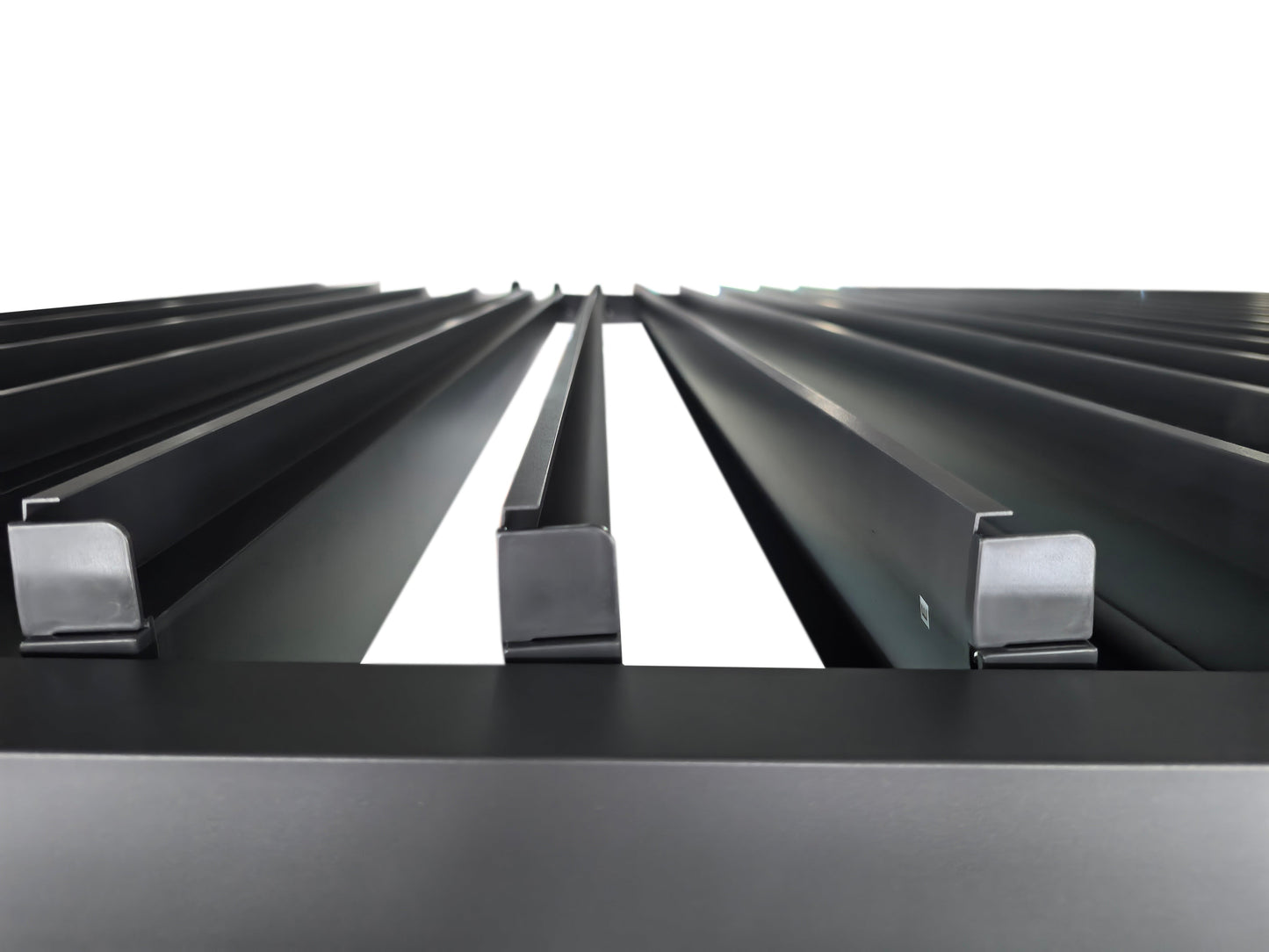 LuxShade™ 4×4m Aluminium Pergola with LEDs, Double-Layered Louvred Roof & 3 Blinds