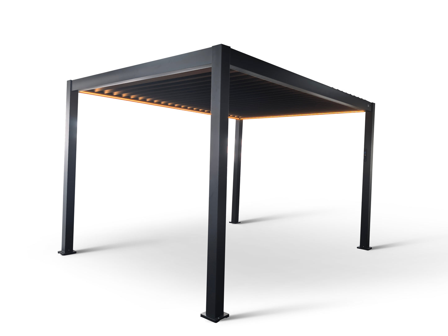 MotaShade™ 3×4m Motorised Aluminium Pergola – Double‑Layer Louvers, LEDs & 3 Windscreens