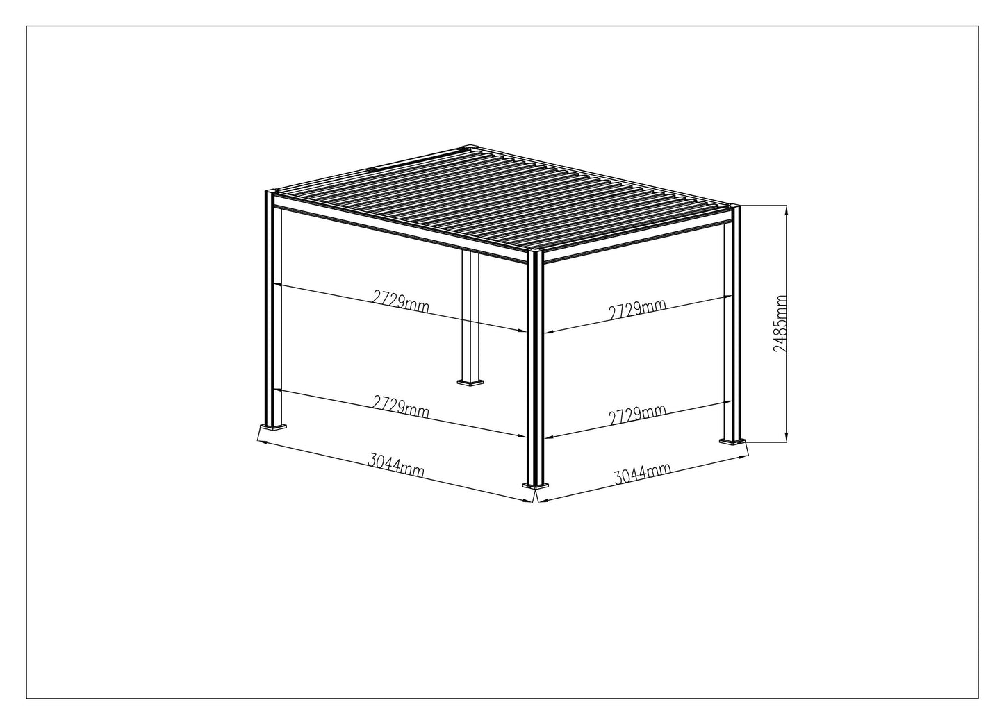 MotaShade™ 3×3m Motorised Aluminium Pergola – Double‑Layer Louvers, LEDs & 3 Windscreens