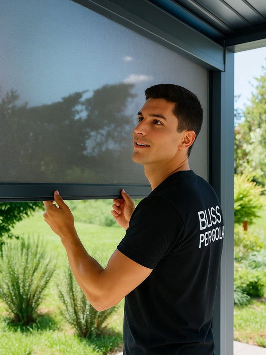 4M Retractable Pergola Side Blind | Pull Down Privacy Windscreen for LuxShade™ Pergola