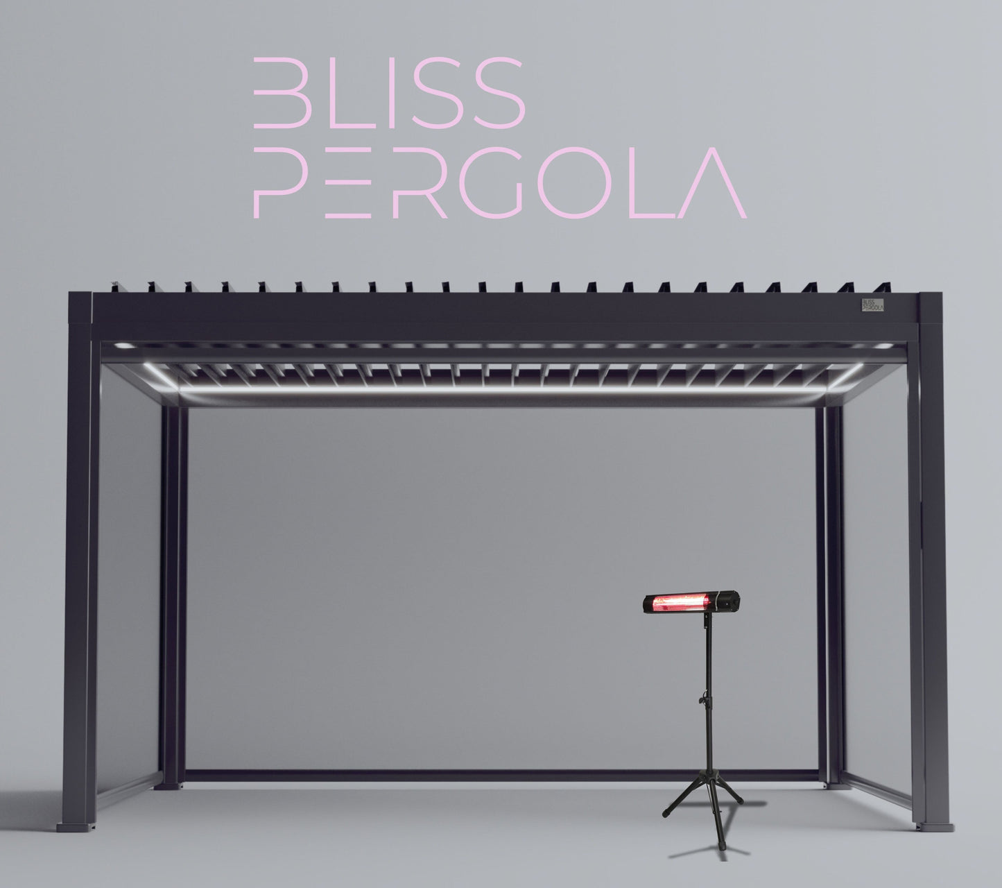 MotaShade™ 3×4m Motorised Aluminium Pergola – Double‑Layer Louvers, LEDs & 3 Windscreens
