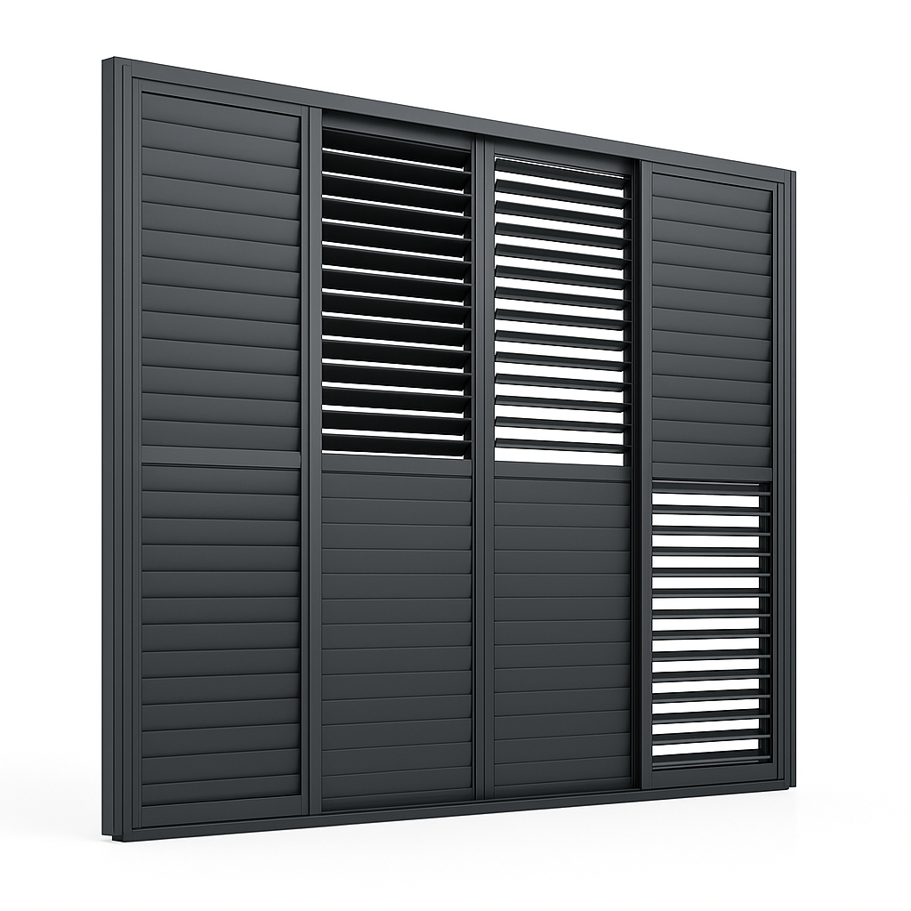 4M Aluminium Shuttered Louvre Sliding Door System – LuxShade™ Pergola