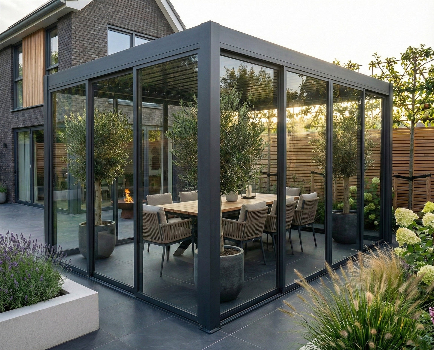 4M Sliding Glass Door System for Aluminium Pergolas – Toughened Safety Glass