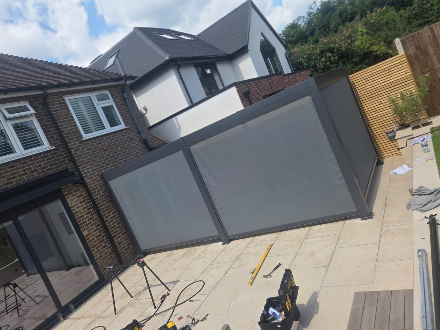 3M Retractable Pergola Side Blind | Pull Down Privacy Windscreen for SplitZone™ Pergola